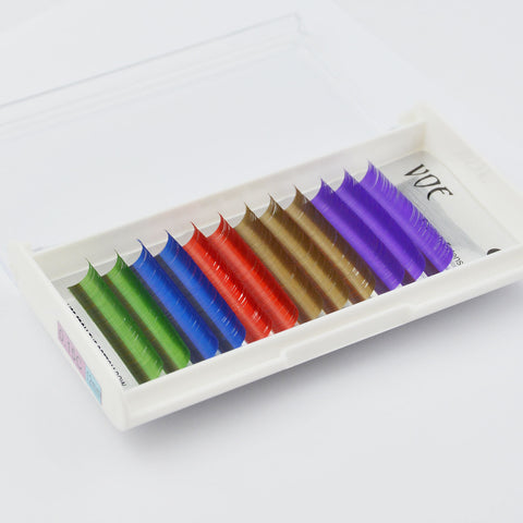 5-Color Silk Lashes Individual Volume Eyelashes Extension 0.15 C Curl