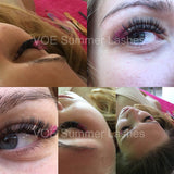 0.05 Silk Rainbow 6 Colors Ombre Lashes Colored Eyelash Extensions