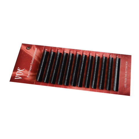 Flat Eyelash Extensions Semi Permanent Individual Silk Lashes C curl