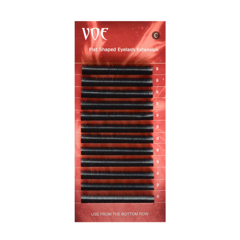 Flat Eyelash Extensions Semi Permanent Individual Silk Lashes C curl