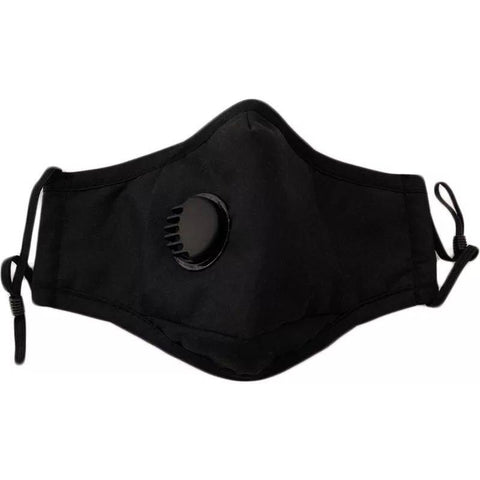 Reusable Cotton Face Mask Guard With Air Breathing Valve & 2 PM2.5 Filters