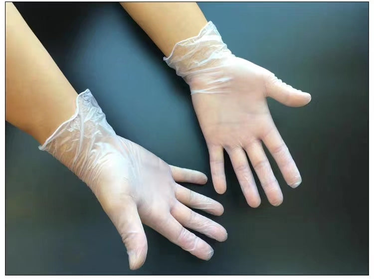 100 pcs Disposable Protective Vinyl Gloves