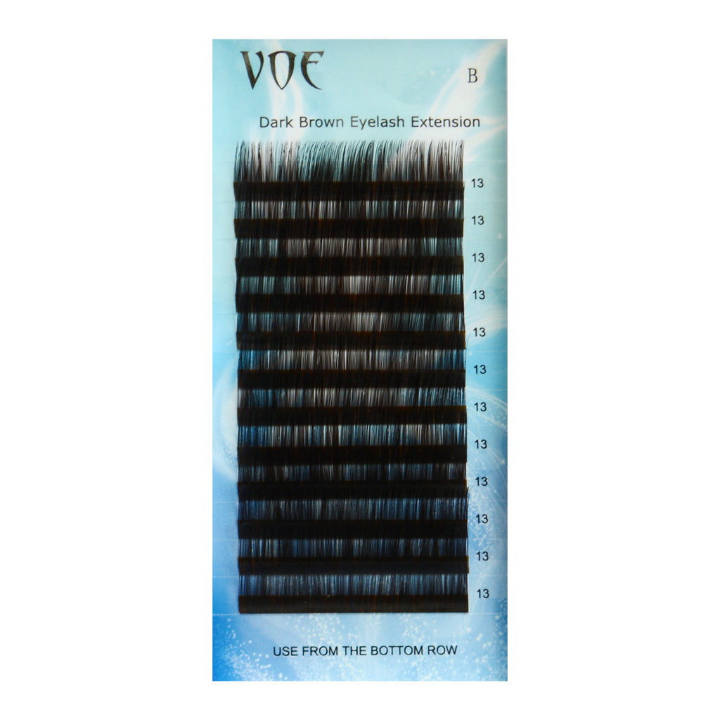 0.07 Dark Brown Eyelash Extensions Individual Silk Lashes