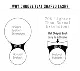 Flat Eyelash Extensions Semi Permanent Individual Silk Lashes C curl
