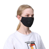 Reusable Cotton Face Mask Guard With Air Breathing Valve & 2 PM2.5 Filters